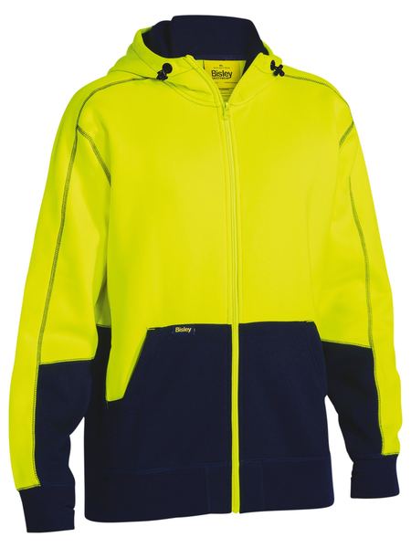 Fleece Bisley Hi Vis Full Zip Hoodie Poly 300g BK6819