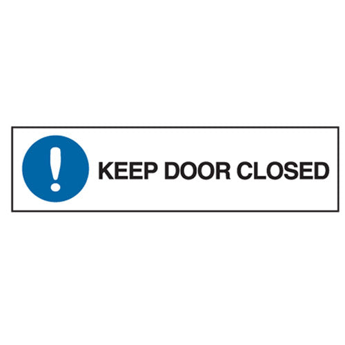 Notice Keep Door Closed Sign, Horizontal, SKU: S-0971