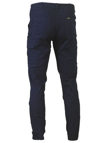 Bisley Mens Stretch Drill Cuffed Cargo Pants 280g Navy 77R - Safe1