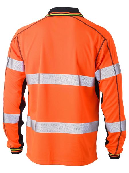 Polo Bisley Hi Vis Taped Poly Mesh LS 140g BK6219T
