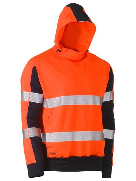 *** CLEARANCE *** Fleece Bisley Hi Vis Taped Hoodie Stretch 250g BK6815T