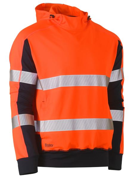 *** CLEARANCE *** Fleece Bisley Hi Vis Taped Hoodie Stretch 250g BK6815T