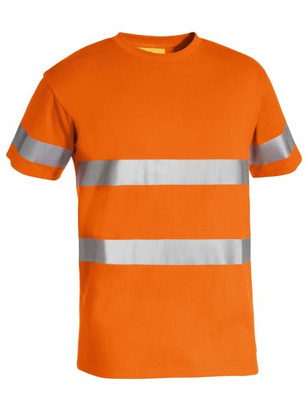 Bisley Mens Hi Vis Taped Cotton T-Shirt 190g Orange L