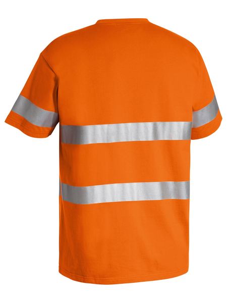 Bisley Mens Hi Vis Taped Cotton T-Shirt 190g Orange L