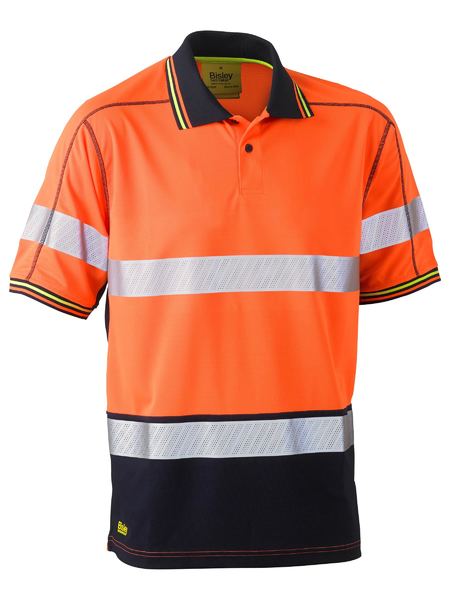 Polo Bisley Hi Vis Taped Poly Mesh 140g BK1219T