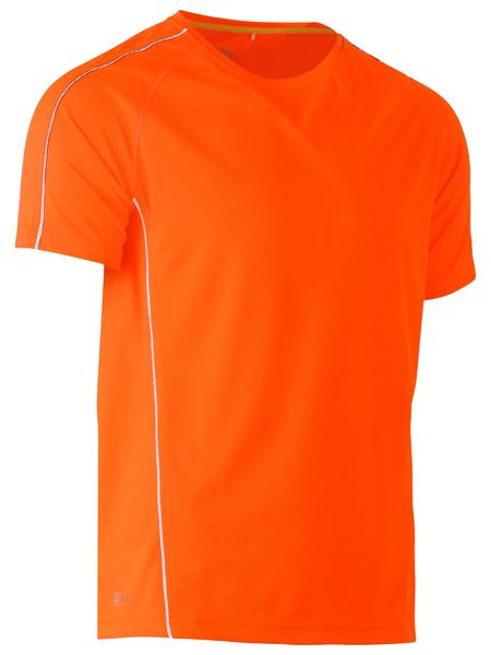 Tshirt Bisley Hi Vis Piping Poly Mesh 140g BK1426