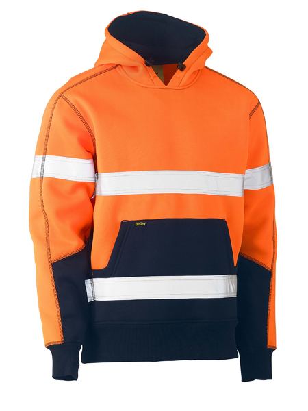 Fleece Bisley Hi Vis Taped Hoodie Poly 300g BK6619T