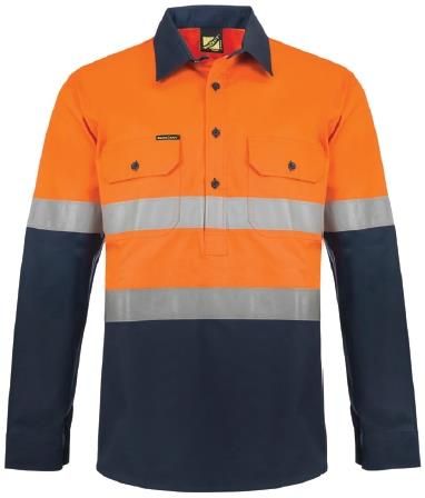 WorkCraft Mens Taped Hybrid Closed Drill Shirt ls 310/155g WS6031