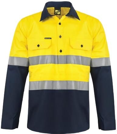 WorkCraft Mens Taped Closed Drill Shirt LS 190g WS6033