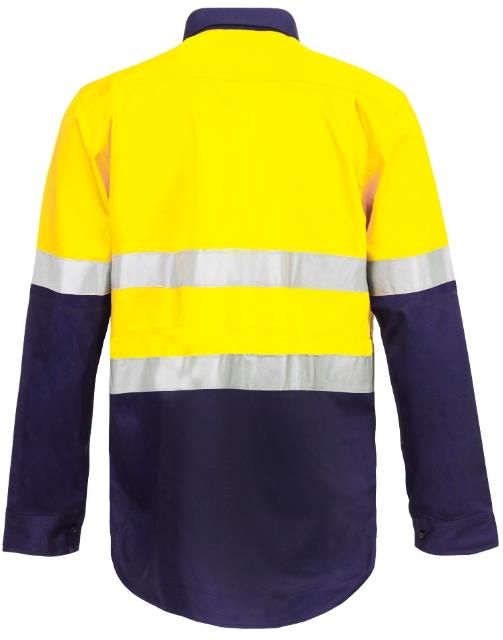 WorkCraft Mens Taped Closed Drill Shirt LS 190g WS6033