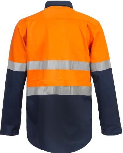 WorkCraft Mens Taped Closed Drill Shirt LS 190g WS6033