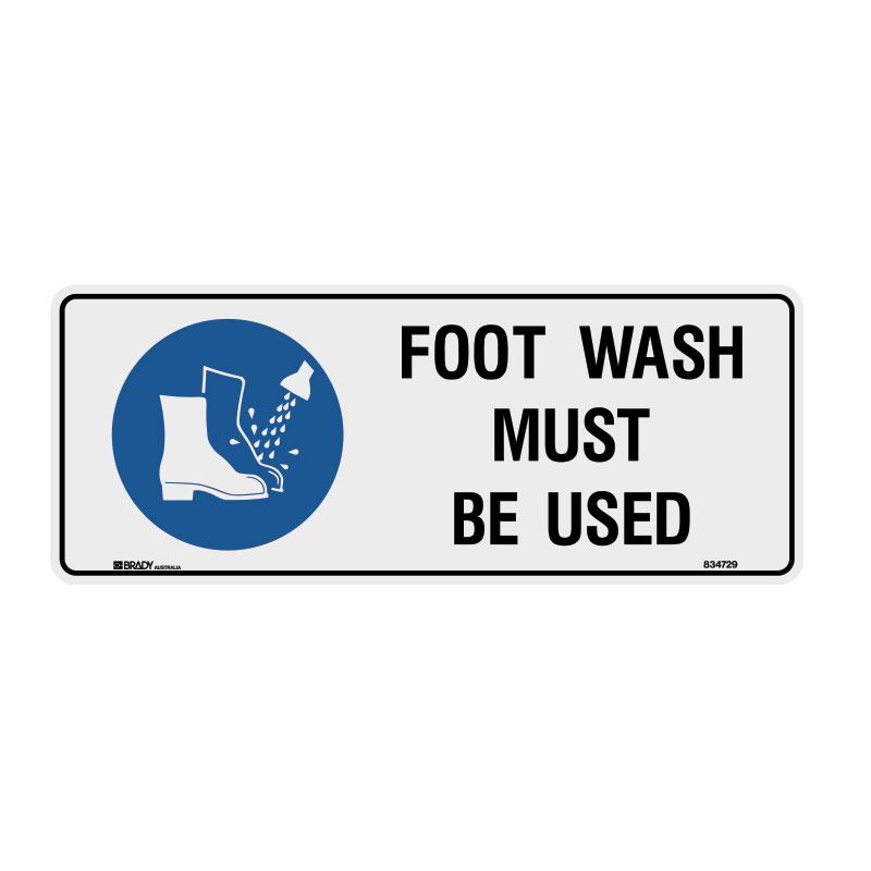 Sign (Mandatory) Foot Wash Must Be Used M 225x300