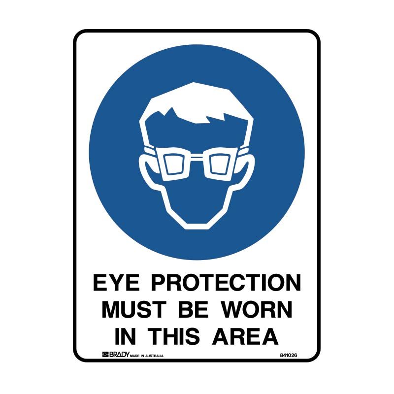 Sign (Mandatory) Eye Protection Mbw In This Area P 450x600