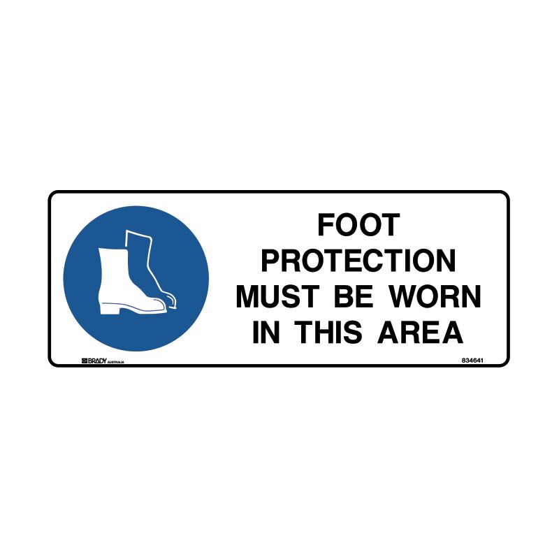 Sign (Mandatory) Foot Protection Mbw In This Area M 450x600