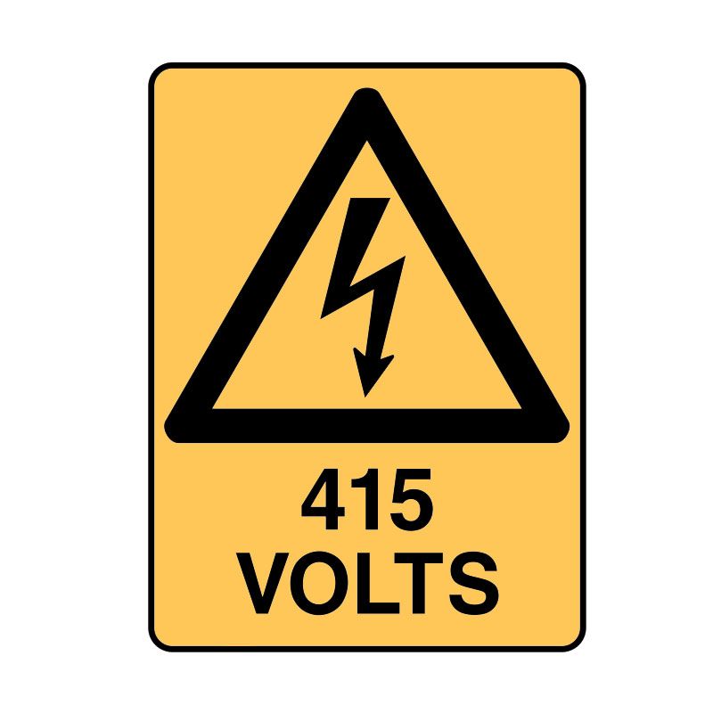 Sign (Warning) 415 Volts M 225x300