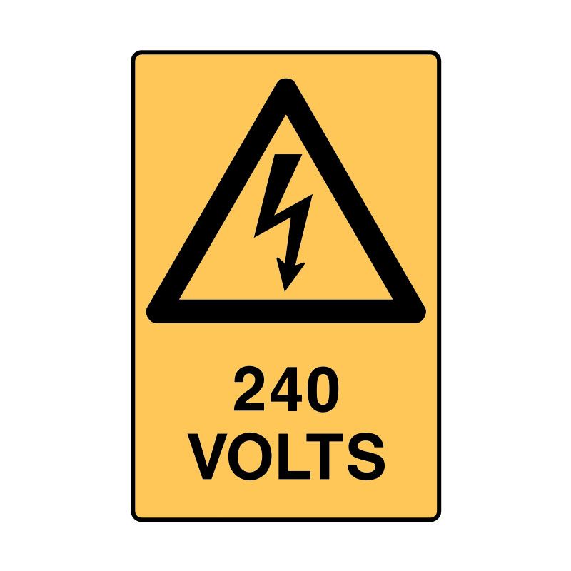 Sign (Warning) 240 Volts M 225x300