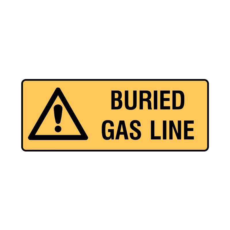 Sign (Warning) Buried Gas Line M 450x180