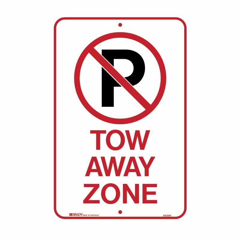 Sign (Traffic) P (Red Circle) Tow Away Zone M 300x450