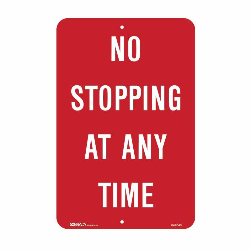 Sign (Traffic) No Stopping At Any Time M 300x450