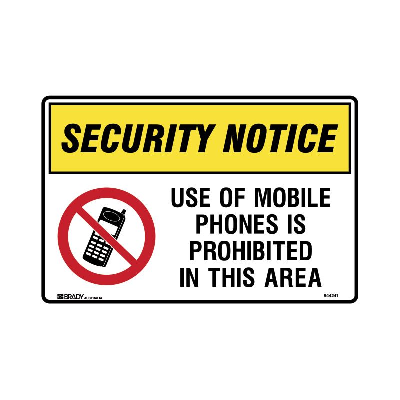 Sign (Security) Use Of Mobile Phones Is Prohibited P 300x225
