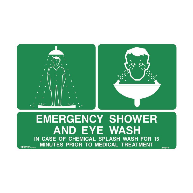 Sign Emergency Shower & Eye Wash P 600x450