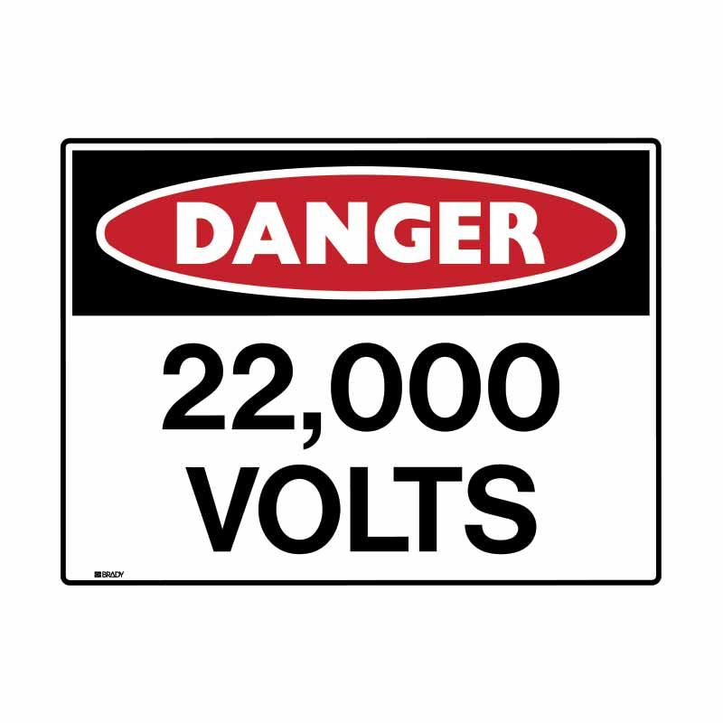 Sign Danger 22000 Volts C1 refm 600x450