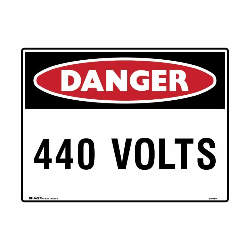Sign Danger 440 Volts C1 refm 600x450