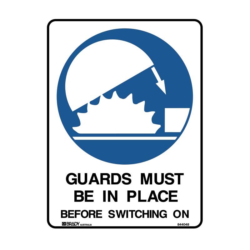 Sign (Mandatory) Guards Must Be In Place M 225x300