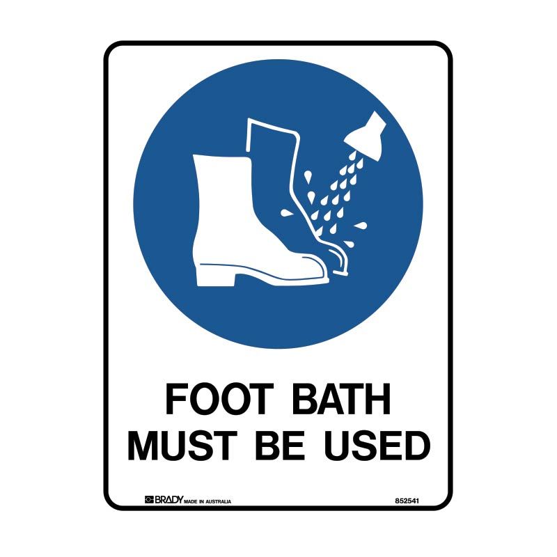 Sign (Mandatory) Foot Bath Must Be Used M 225x300