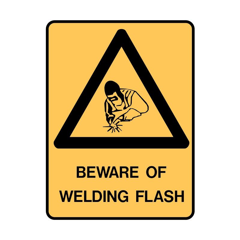 Sign (Warning) Beware of Welding Flash P 450x600