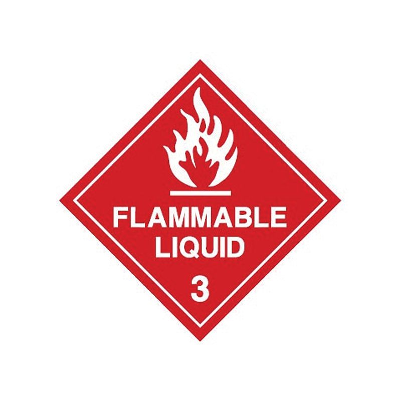 Sign DG Flammable Liquid 3 (White) P 270sq