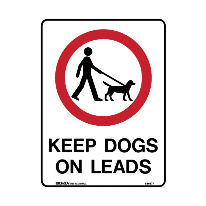 Sign (Prohibition) Keep Dogs On Leads M 225x300