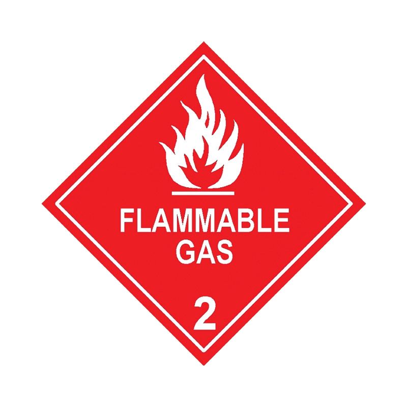 Sign DG Flammable Gas 2 (White) P 270sq
