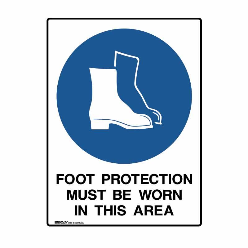 Sign (Mandatory) Foot Protection Mbw In This Area M 450x600