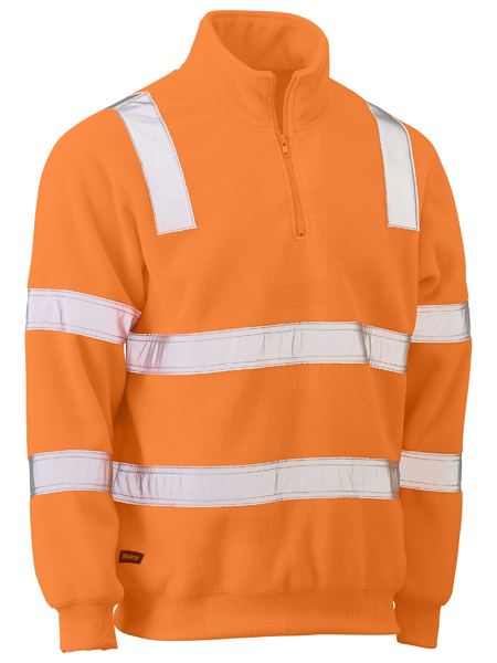 Fleece Bisley Hi Vis X-Taped 1/4 Zip Pullover Polar 300g BK6816T