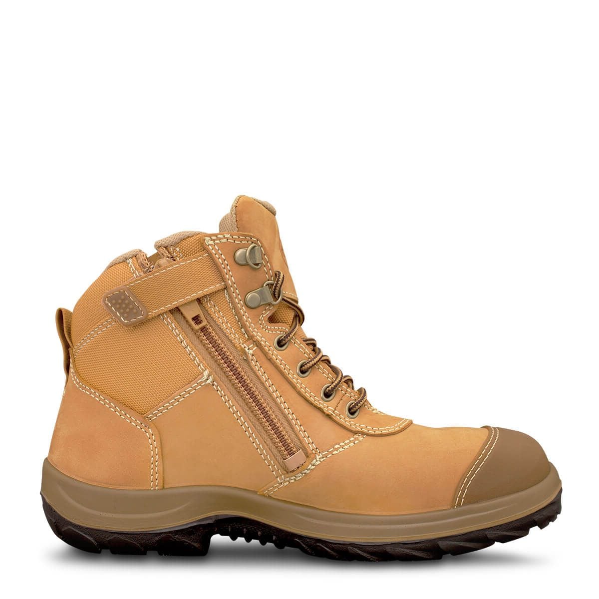 Oliver Mens 34-662P Zip Hiker Boots Steel pr pu Wheat 9.5