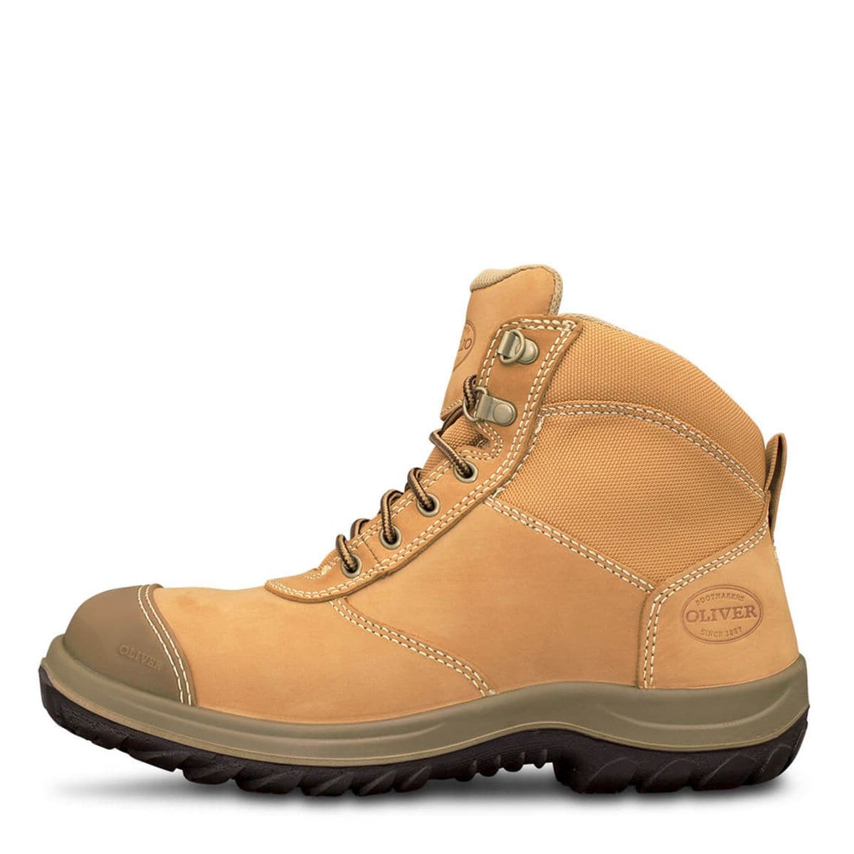 Oliver Mens 34-662P Zip Hiker Boots Steel pr pu Wheat 9.5