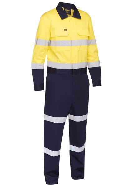 Coverall Bisley Hi Vis Taped Waist Zip Opening Drill 310g BC6066T