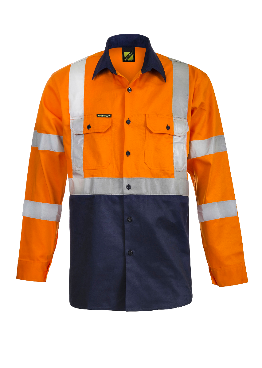 WorkCraft Mens X-Taped Drill Shirt LS 190g WS6020