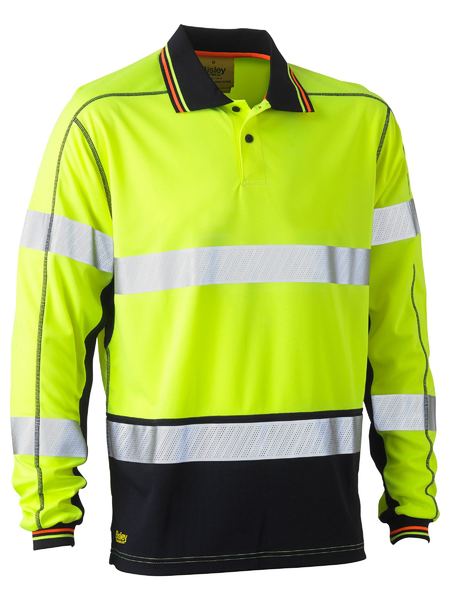 Polo Bisley Hi Vis Taped Poly Mesh LS 140g BK6219T