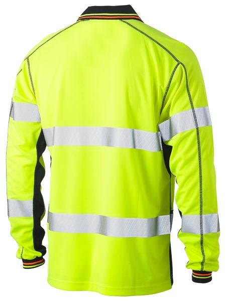 Polo Bisley Hi Vis Taped Poly Mesh LS 140g BK6219T