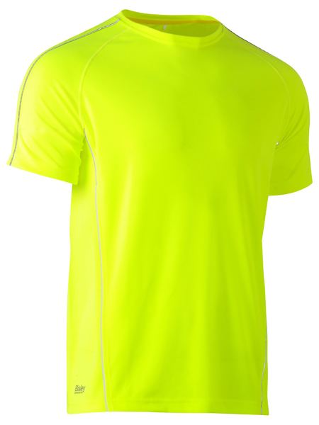 Tshirt Bisley Hi Vis Piping Poly Mesh 140g BK1426
