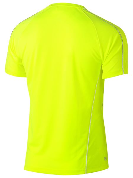 Tshirt Bisley Hi Vis Piping Poly Mesh 140g BK1426